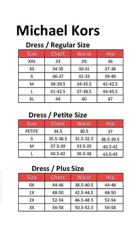 michael kors size chart men's|Michael Kors dress size chart.